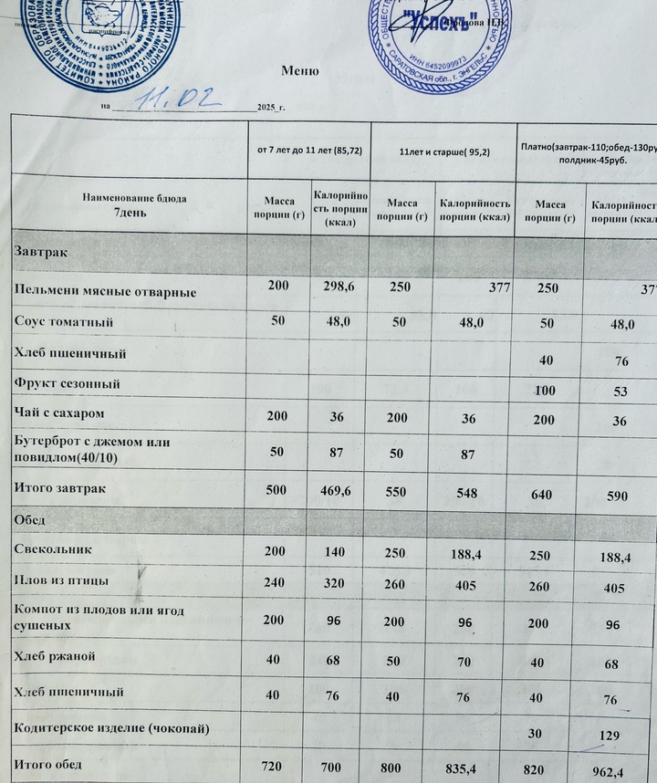 11.02.2025 меню