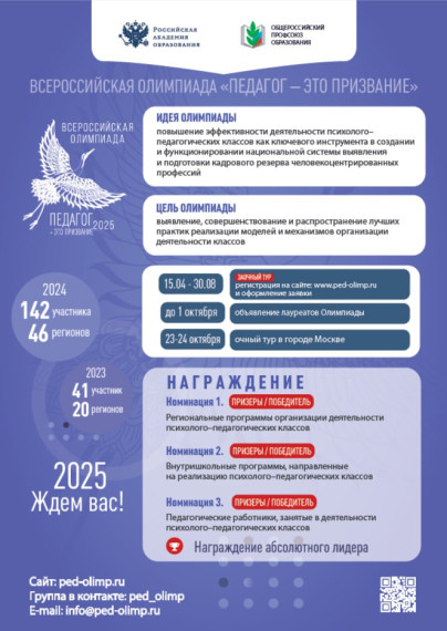 Заочный тур третьей Всероссийской олимпиады «Педагог – это призвание».
